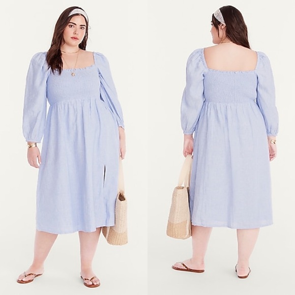 J. crew Linen Daydream Dress French Blue